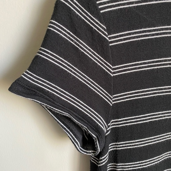 Lou & Gray Women's Black with White‎ Stripes Heavy T-Shirt Dress Size X-Small - Picture 4 of 12